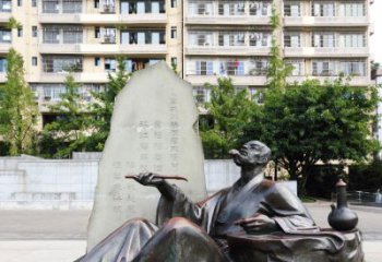 广西尊贵古朴的古代诗人情景雕塑——杜甫雕塑