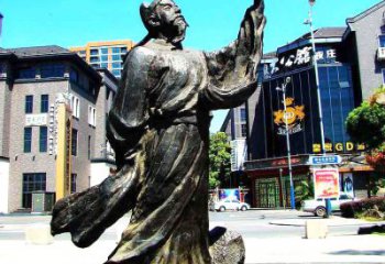 广西经典再现-李白铜雕塑