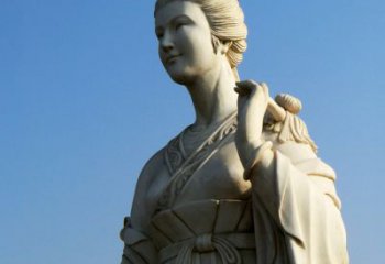 广西十二花神九月菊花庞苏汉白玉美女雕像