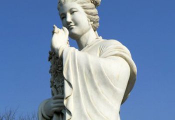 广西十二花神之三月桃花息夫人汉白玉精美美女雕像