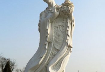 广西古典美女雕塑——十二花神之四月牡丹杨玉环汉白玉
