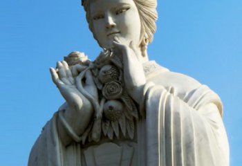 广西石榴之美——十二花神之五月石榴李氏汉白玉古代美女雕像