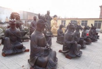广西定制十二生肖头像铜雕