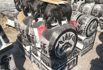 广西艺术精品，凤凰雕塑门墩