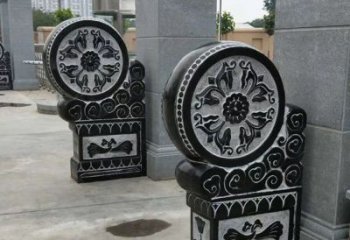 广西中领雕塑自主设计专业制作石雕门墩狮子，专…
