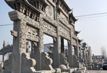 广西金雕牌坊人物铜雕塑