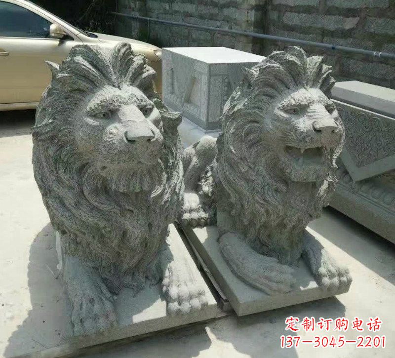 广西卧式狮子石雕
