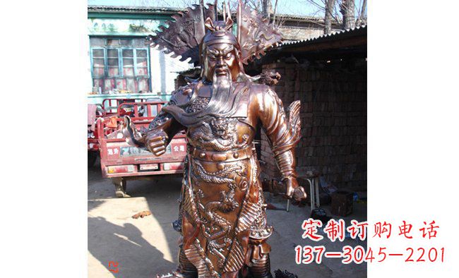 广西武财神持刀关公铜雕 (3)