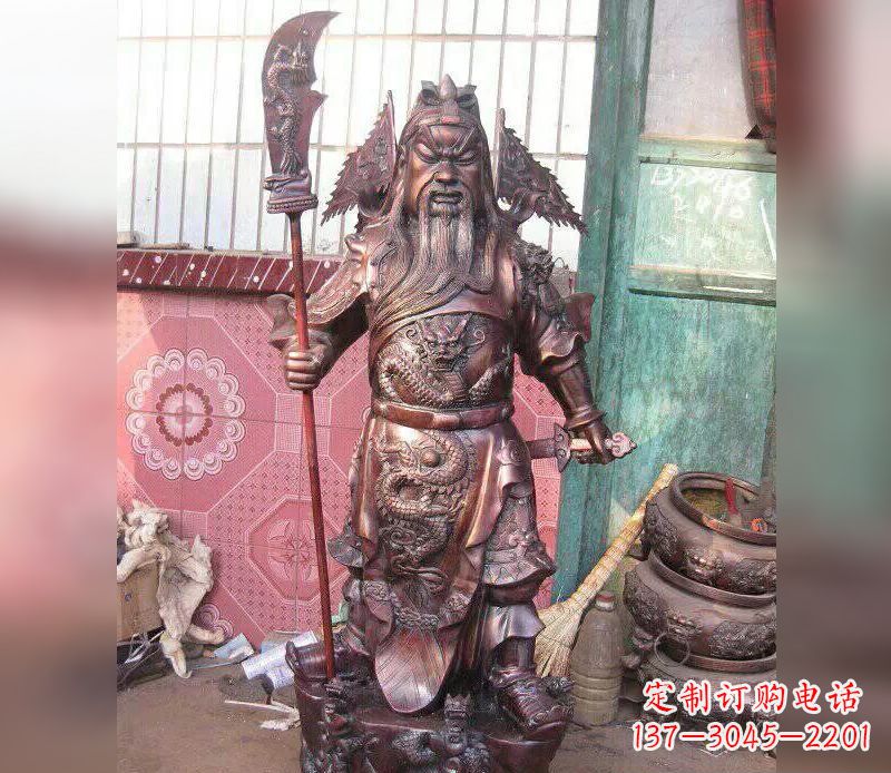 广西武财神关公提刀铜雕