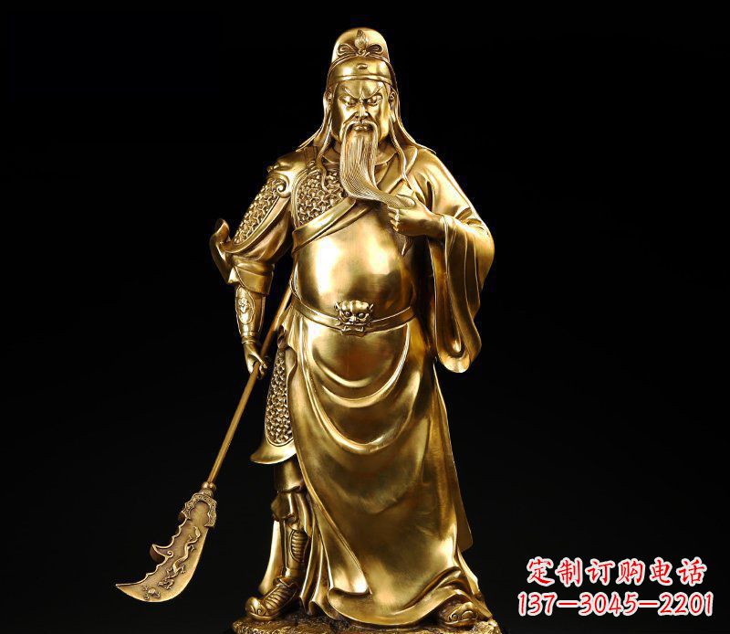 广西武圣握刀关公铜雕
