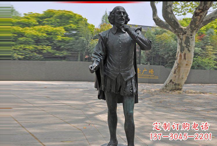 广西西方名人莎士比亚铜雕