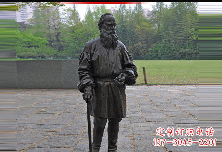 广西西方名人托尔斯泰铜雕