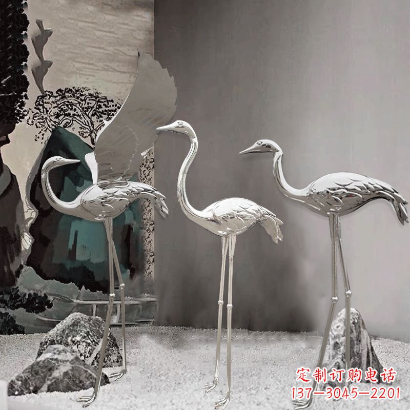 广西仙鹤雕塑不锈钢
