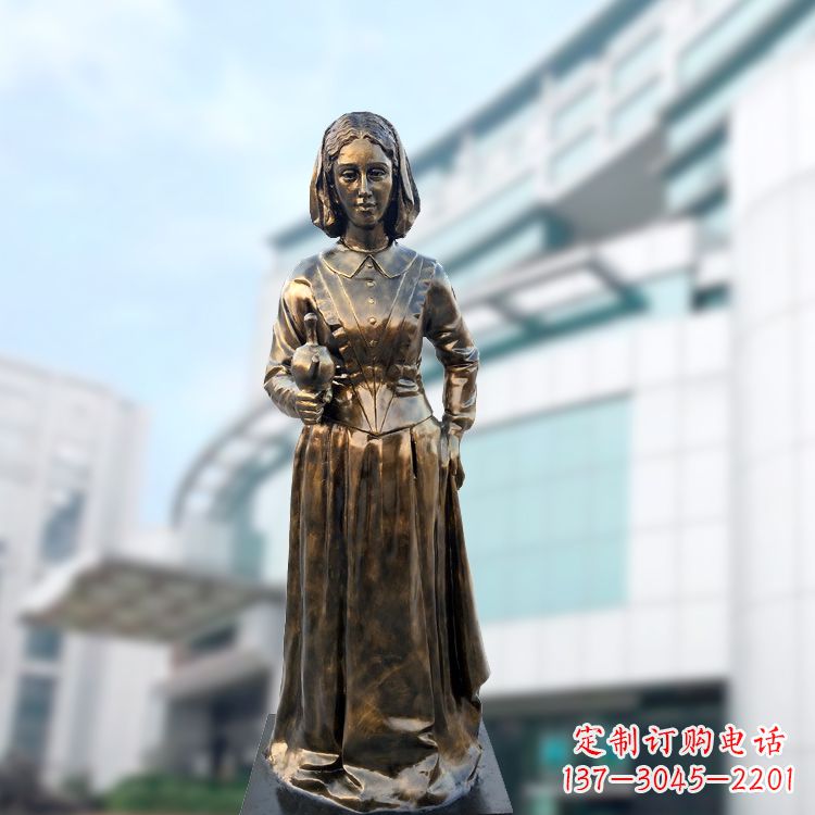 广西现代护理教育奠基人南丁格尔玻璃钢仿铜雕像