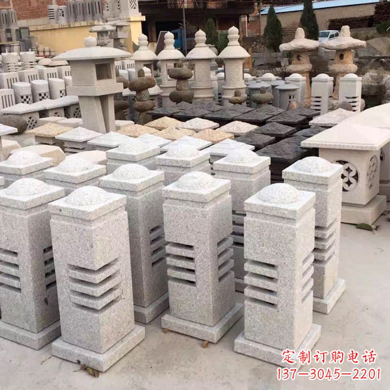 广西现代简约石雕灯笼