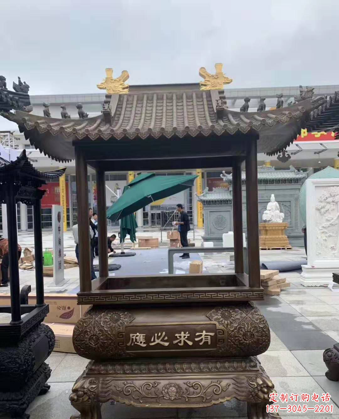 广西香炉铜雕户外摆件寺庙景观雕塑