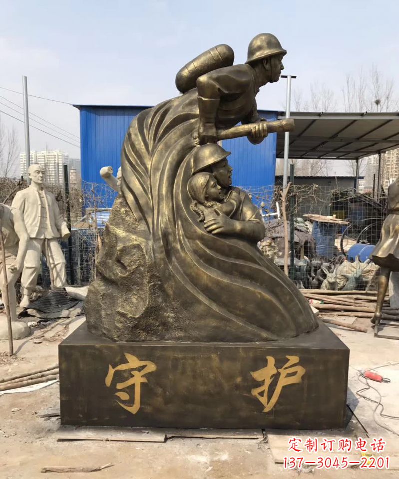 广西消防员铜雕112