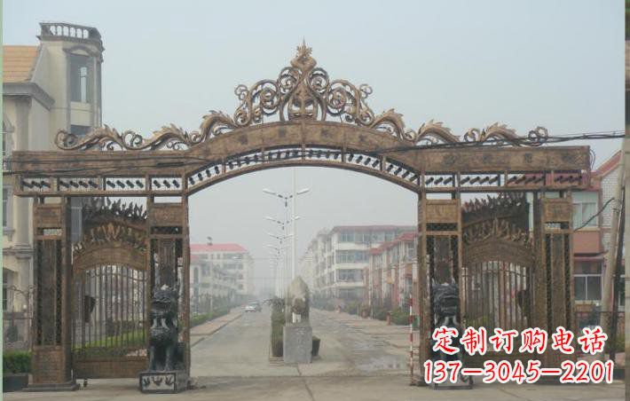 广西小区不锈钢门口牌坊雕塑
