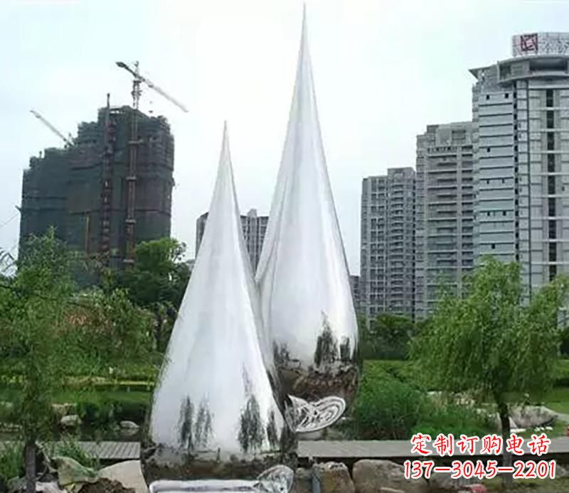 广西小区不锈钢水滴雕塑