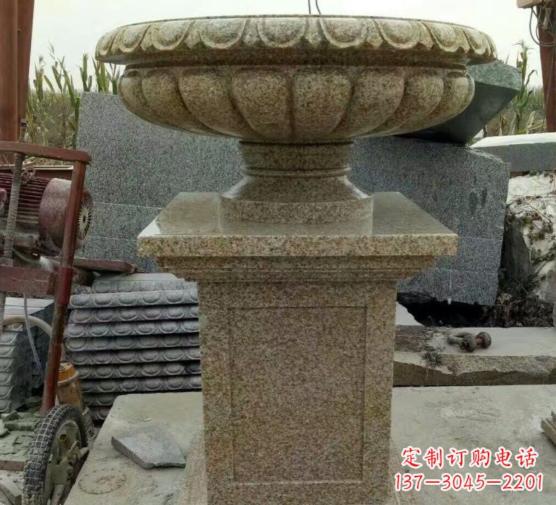 广西小区花岗岩花盆雕塑
