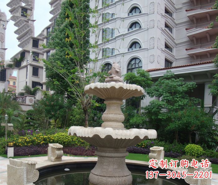 广西小区景观大理石鲤鱼喷泉石雕