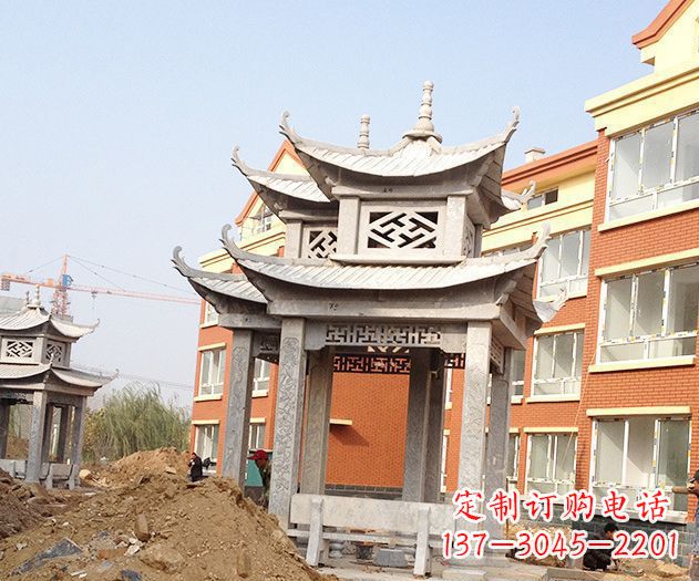 广西小区景观大理石凉亭石雕