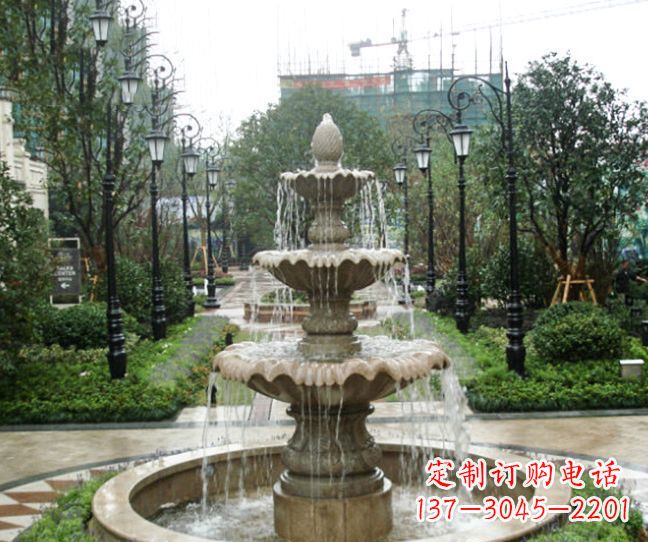 广西小区景观大理石喷泉石雕 (4)