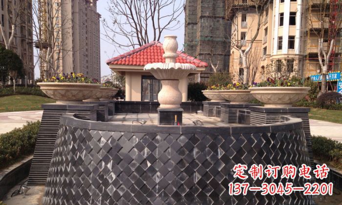 广西小区景观大理石喷泉石雕 (3)