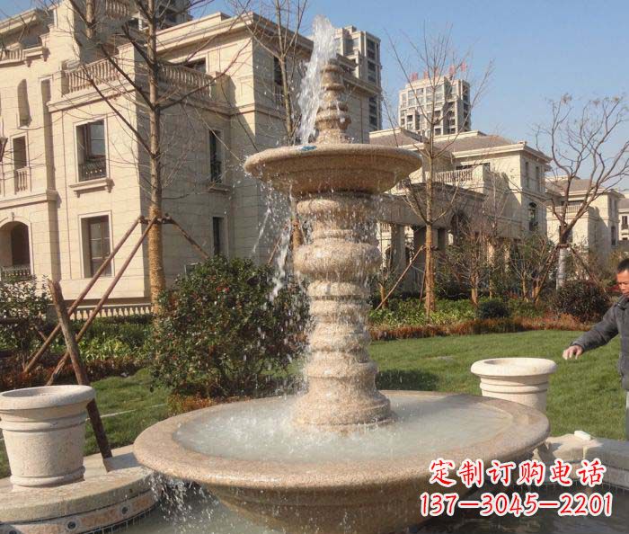 广西小区景观多层喷泉石雕 (2)