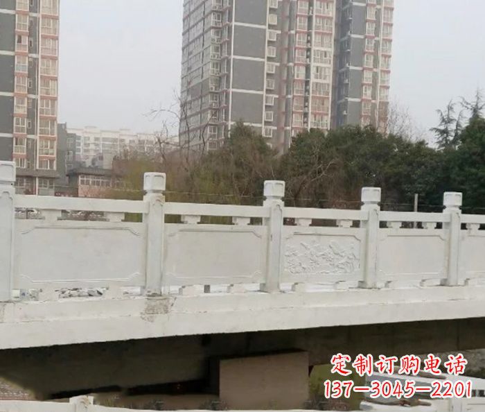 广西小区景观汉白玉石雕栏板 (2)