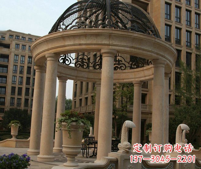 广西小区景观欧式石雕凉亭
