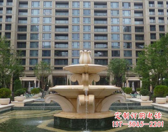 广西小区景观晚霞红喷泉石雕 (2)