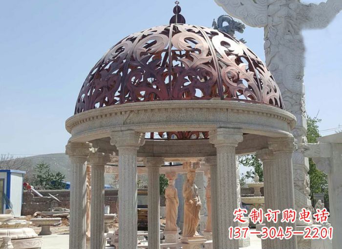 广西小区欧式圆顶凉亭石雕 (3)