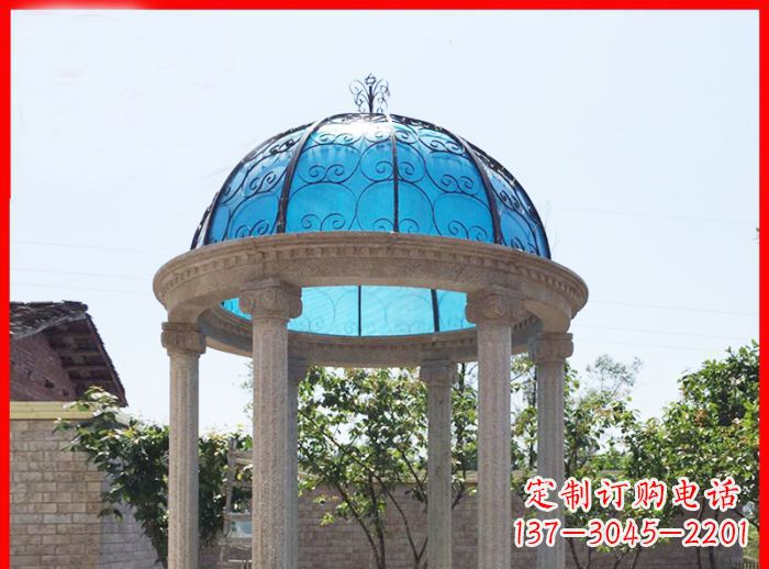 广西小区欧式圆顶凉亭石雕_2