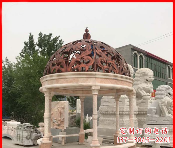 广西小区欧式圆顶凉亭石雕_1