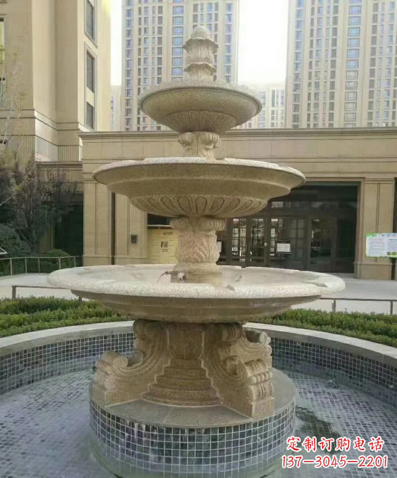 广西小区喷泉石雕 (2)