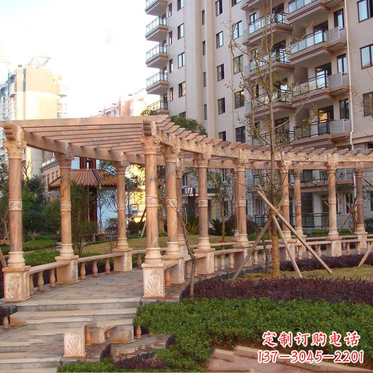 广西小区石雕花架长廊