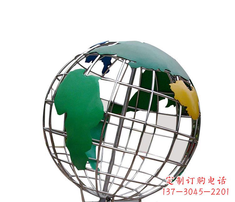 广西校园不锈钢地球仪摆件雕塑