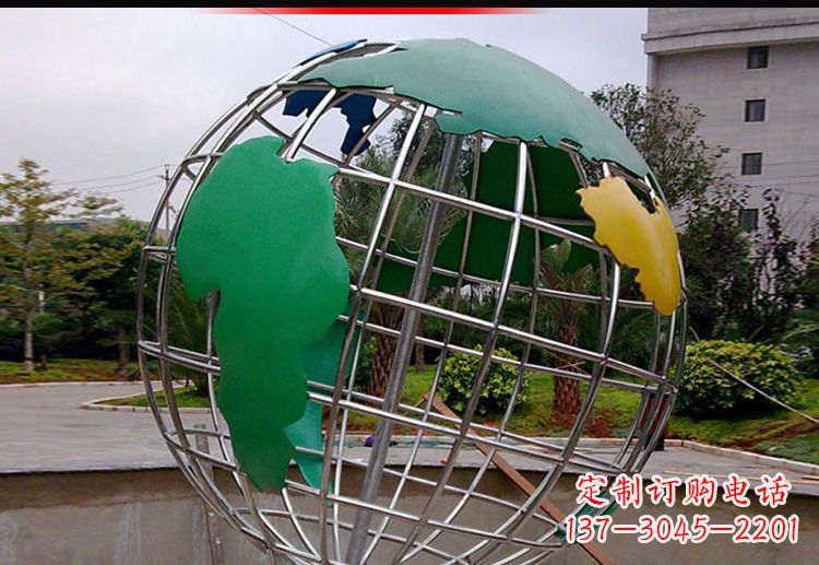 广西校园不锈钢地球仪造型雕塑