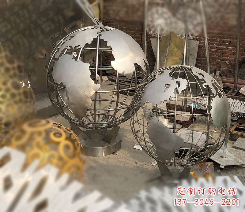 广西校园不锈钢地球仪雕塑112