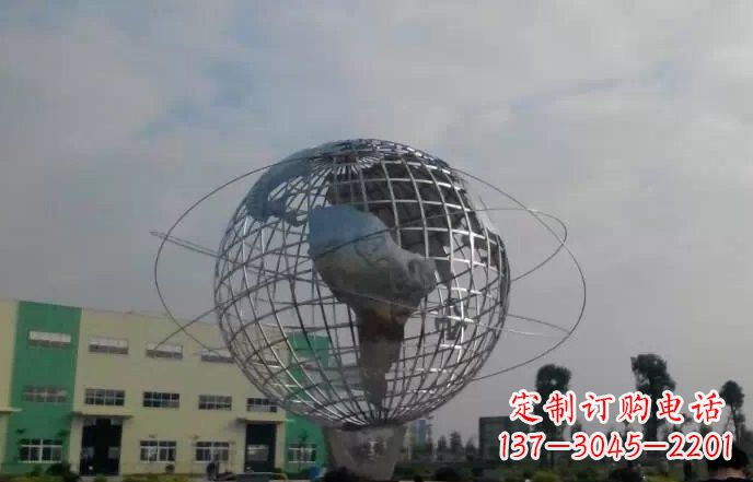 广西校园不锈钢地球仪雕塑222