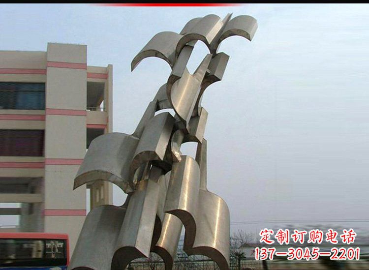 广西校园不锈钢书本景观雕塑
