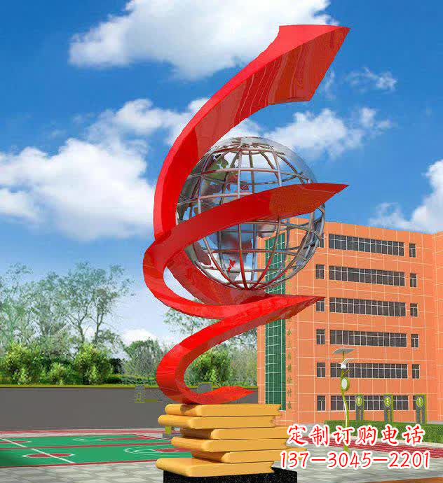 广西校园不锈钢书籍标志雕塑