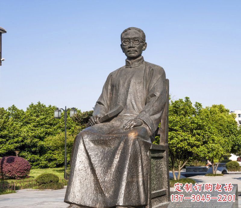 广西校园蔡元培名人铜雕