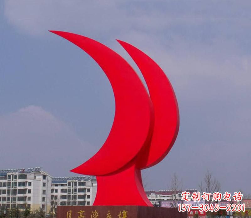 广西校园抽象创意月亮景观雕塑
