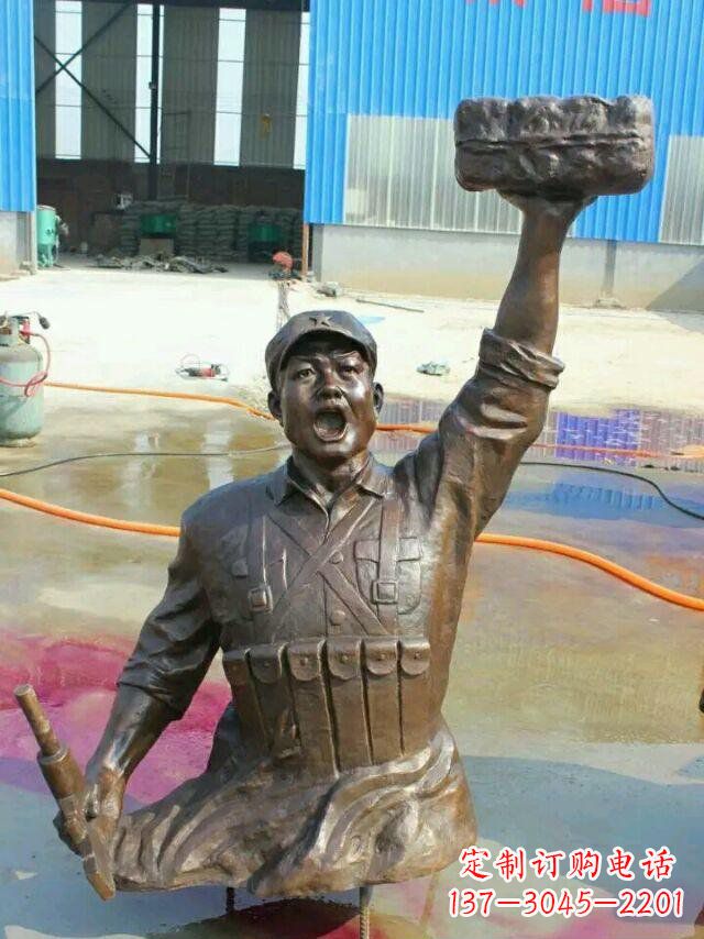 广西校园董存瑞名人铜雕