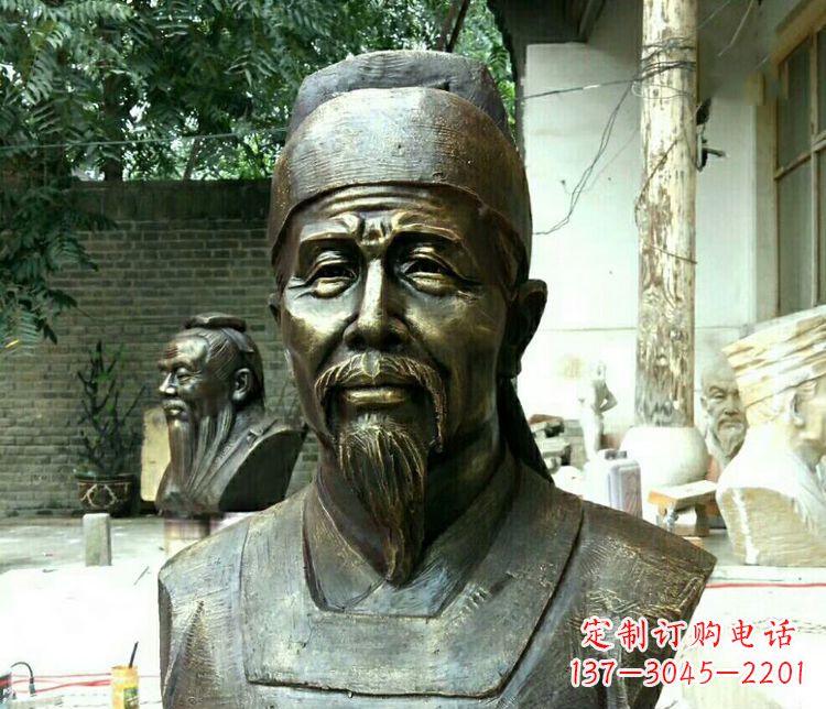 广西校园杜甫胸像铜雕