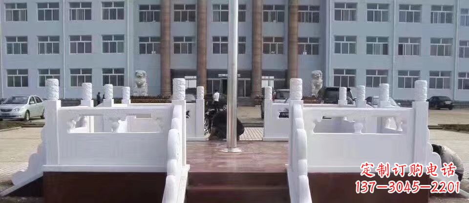 广西校园汉白玉升旗台石雕