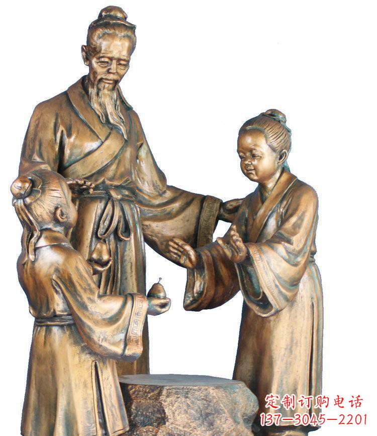 广西校园孔融让梨景观铜雕