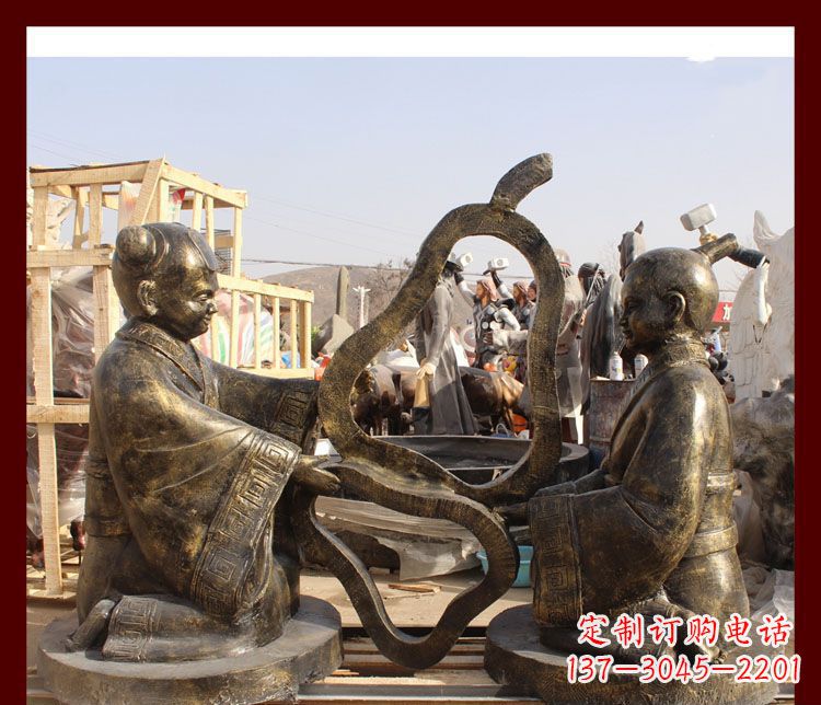 广西校园孔融让梨铜雕